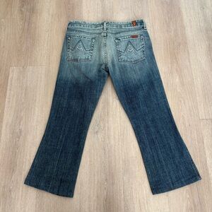 7 For All Mankind Jeans w A Pocket Capris Straight Leg Sz 30 Blue Denim Cotton